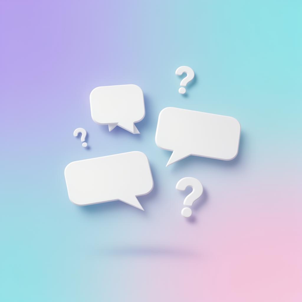 Floating speech bubbles representing common ACA marketplace questions