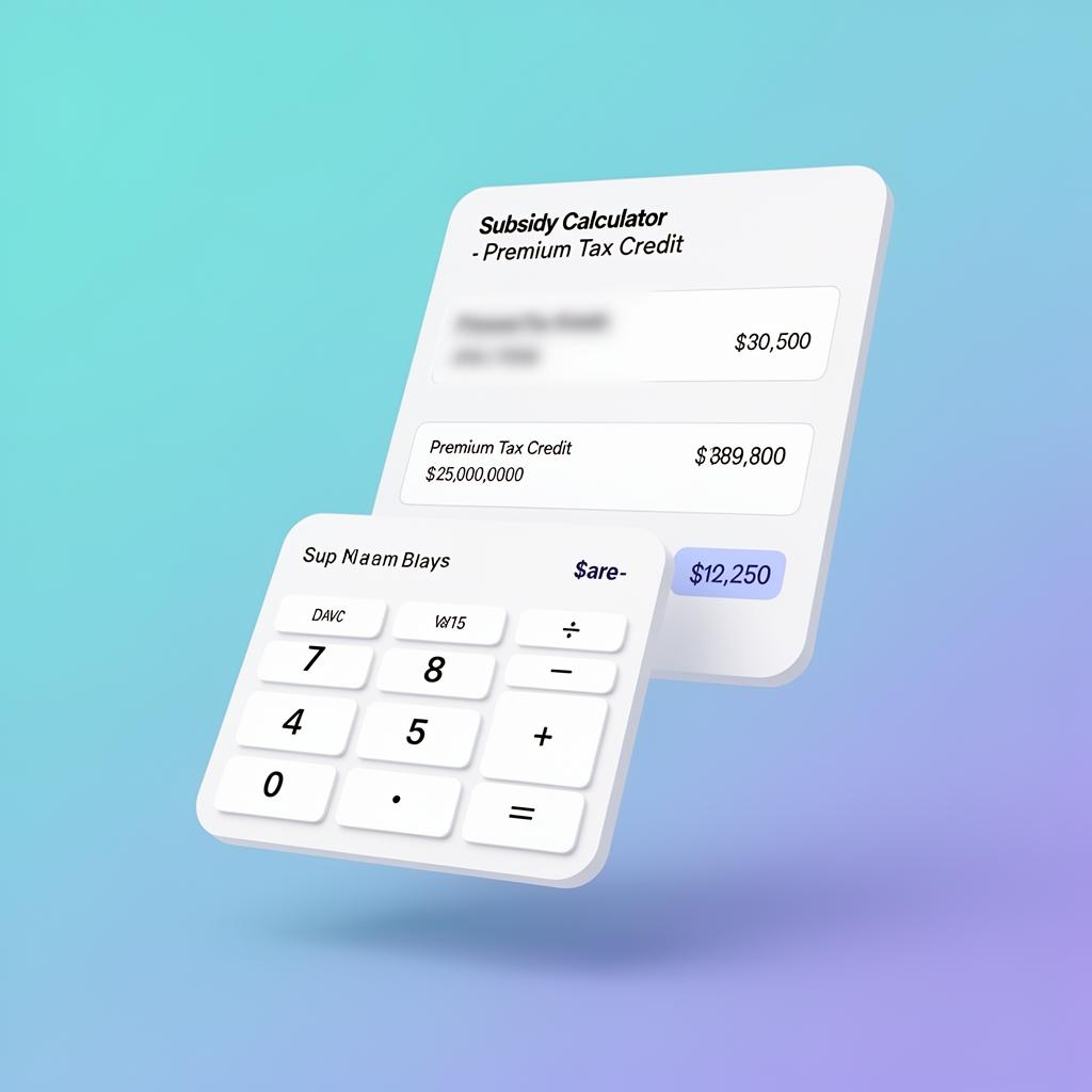 Calculator, tax form, and dollar bills representing marketplace subsidies
